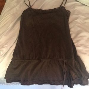 Brown cami top with ruffled bottom